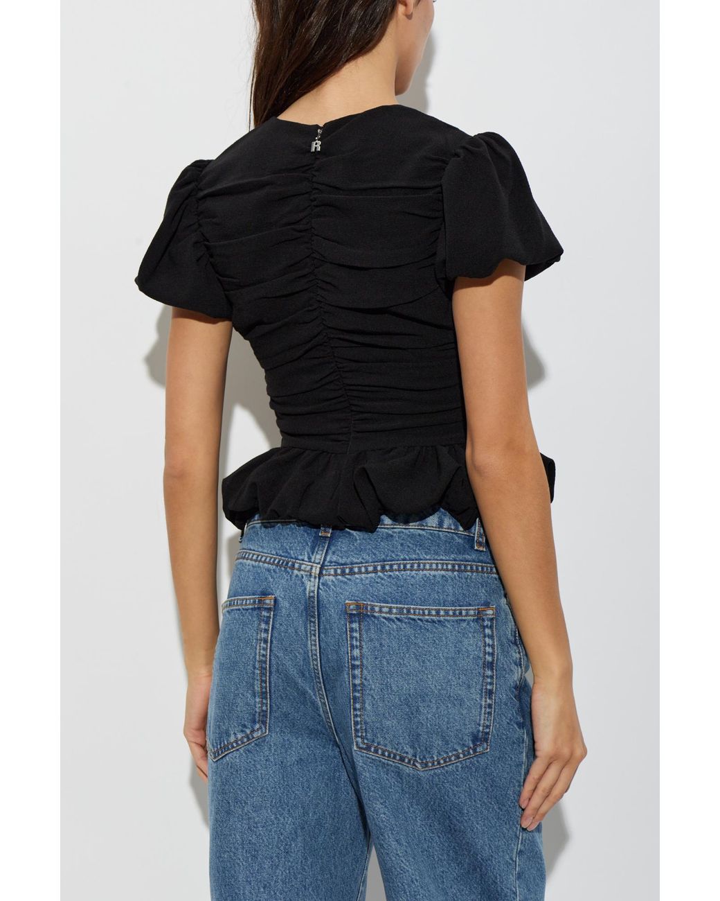 ROTATE BIRGER CHRISTENSEN Black Draped Top