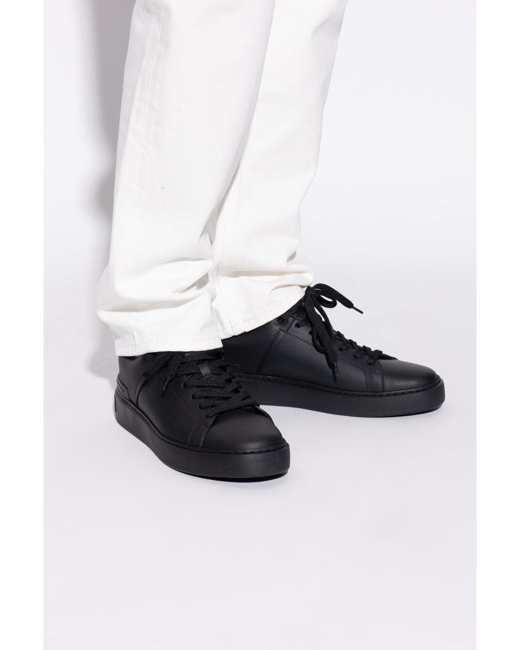 Balmain Black "B-Court" Leather Sneakers for men