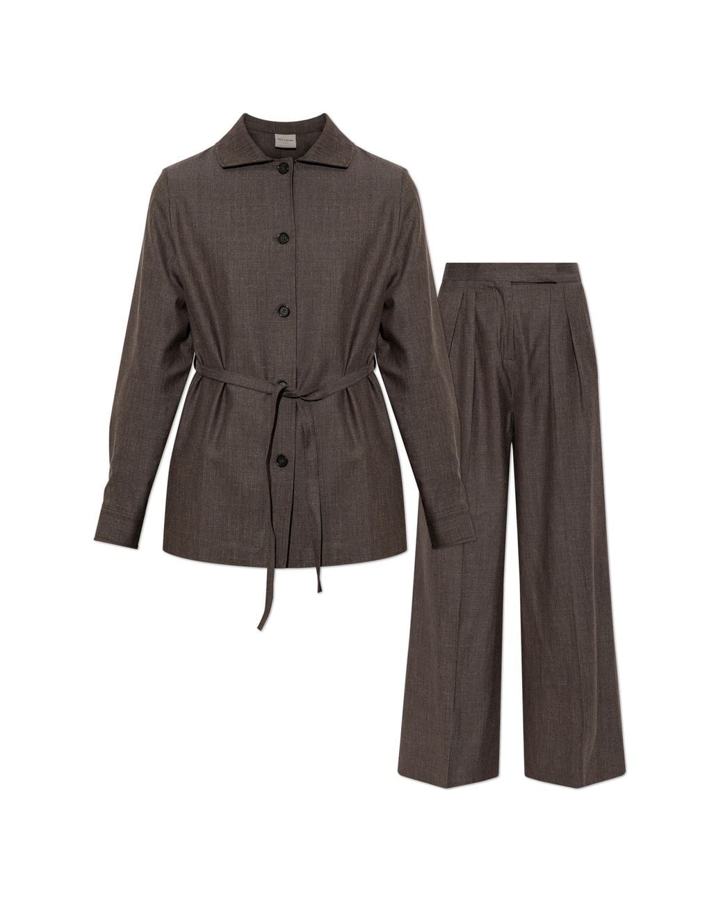 Paul & Shark Brown Wool Shirt And Trousers Set