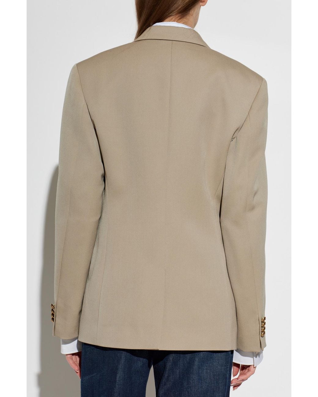 Acne Natural Wool Jacket With Open Lapels