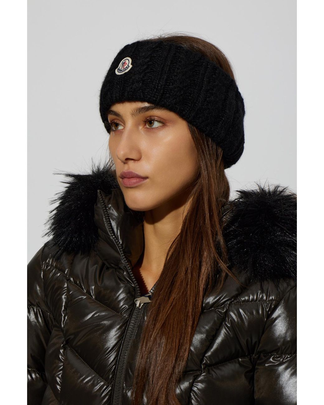 Moncler Black Headband With Logo