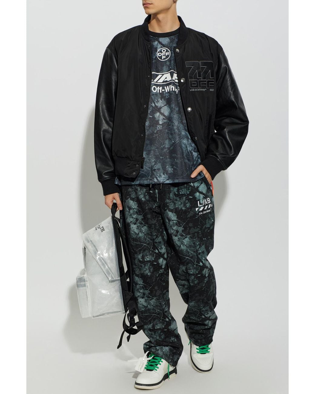 LAB C.O. OFF WHITE Black 'Bomber' Jacket for men
