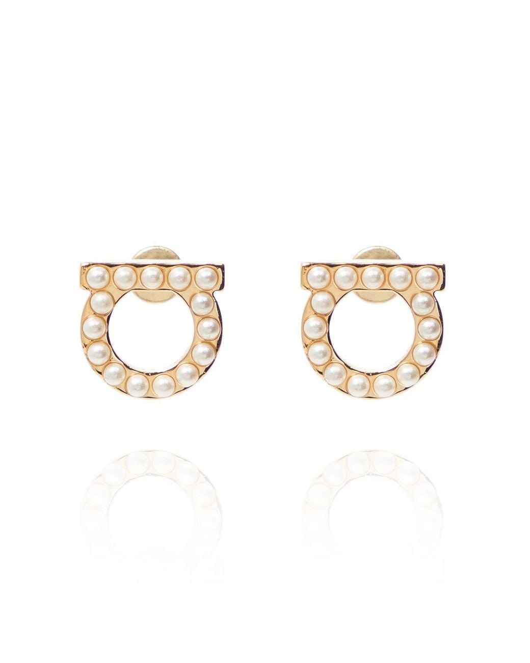 Ferragamo Metallic Gancini Earrings
