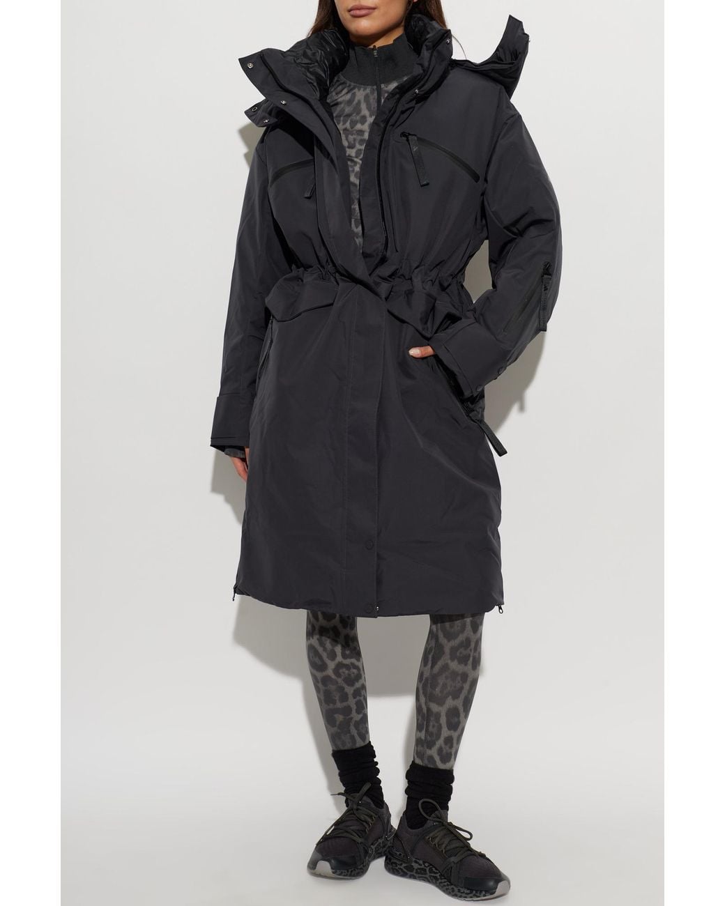Adidas By Stella McCartney Blue Insulated Jacket With Detachable Hood