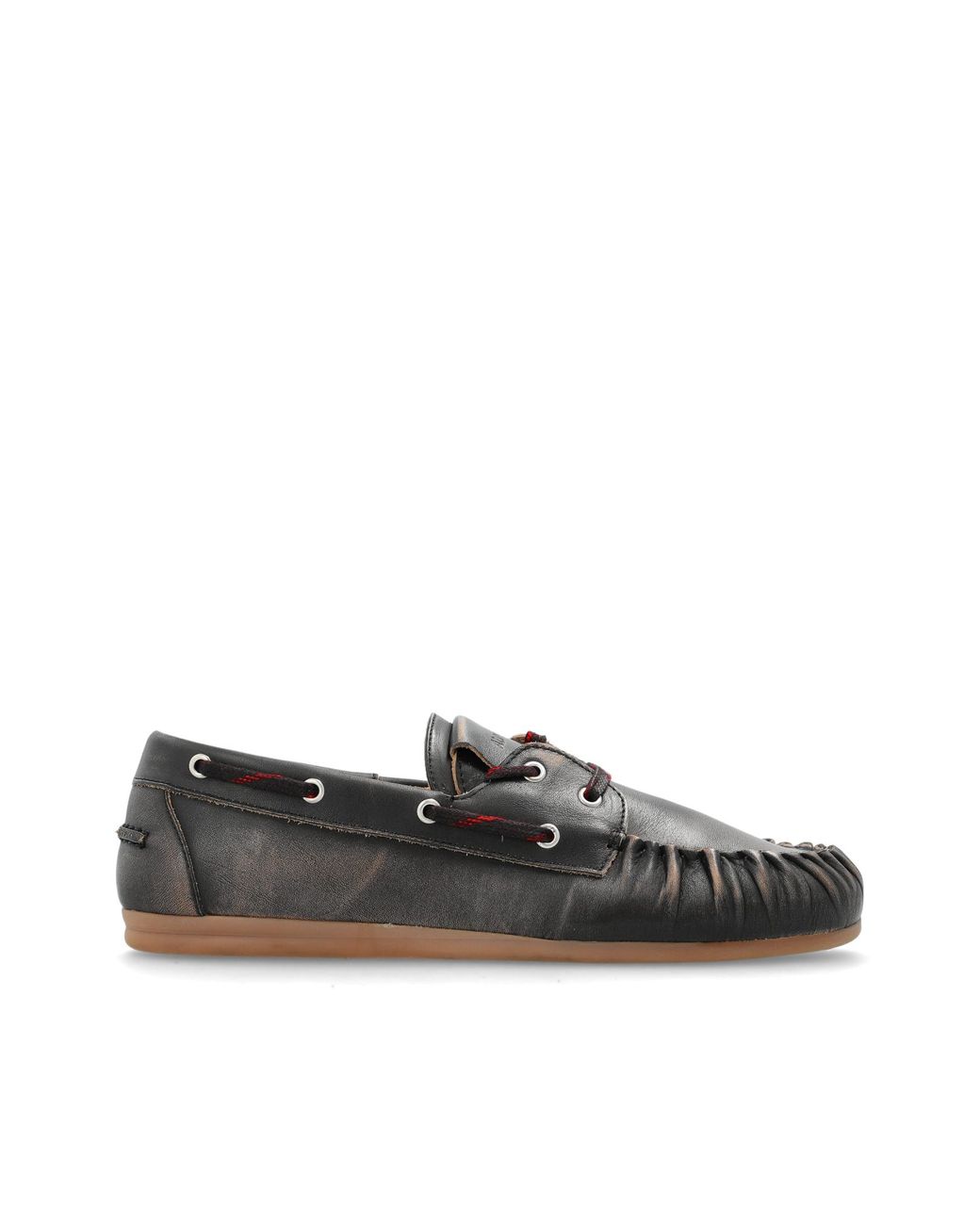 Alohas Black "Rowan Sporty" Leather Loafers