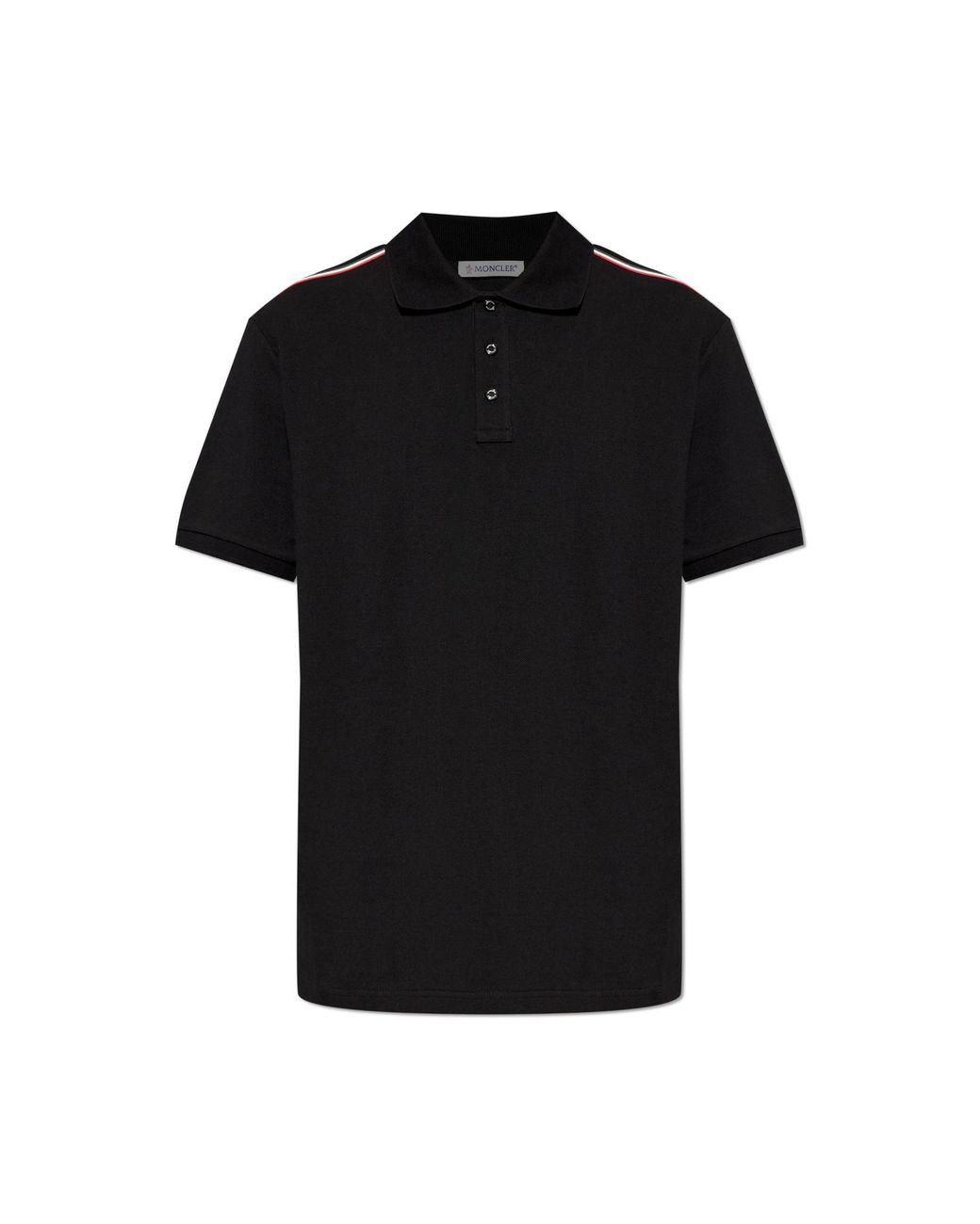 Moncler Black Polo With Logo Patch for men