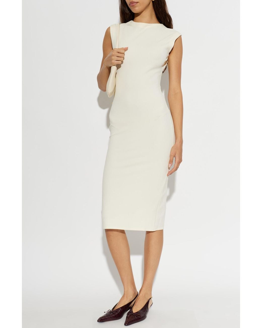 Jacquemus White Long Dress 'Alba Midi'