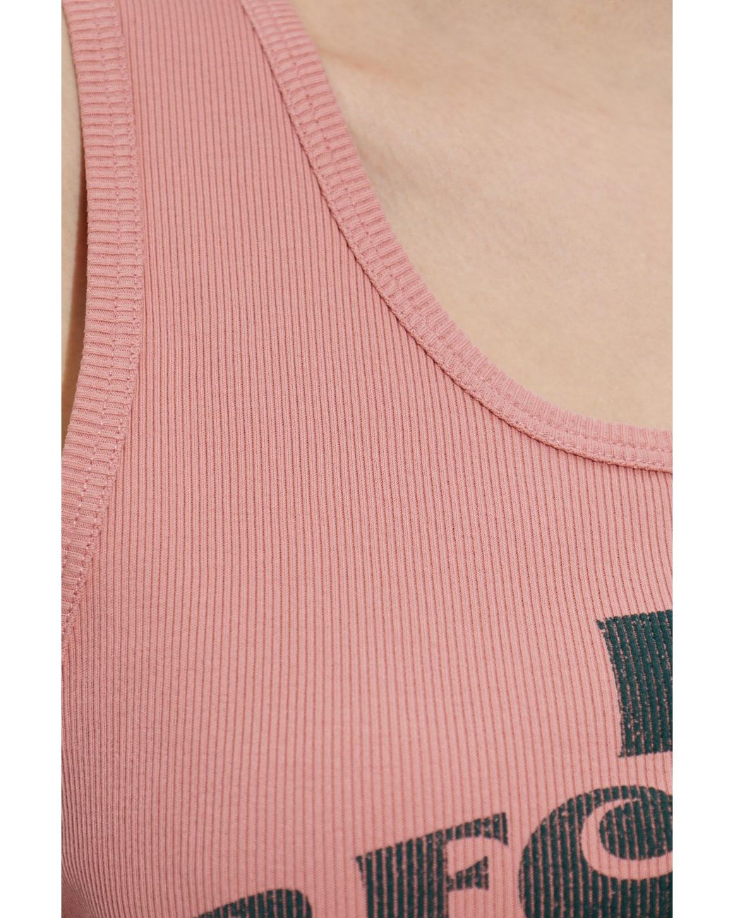 Dolce & Gabbana Pink Ribbed Top With Print