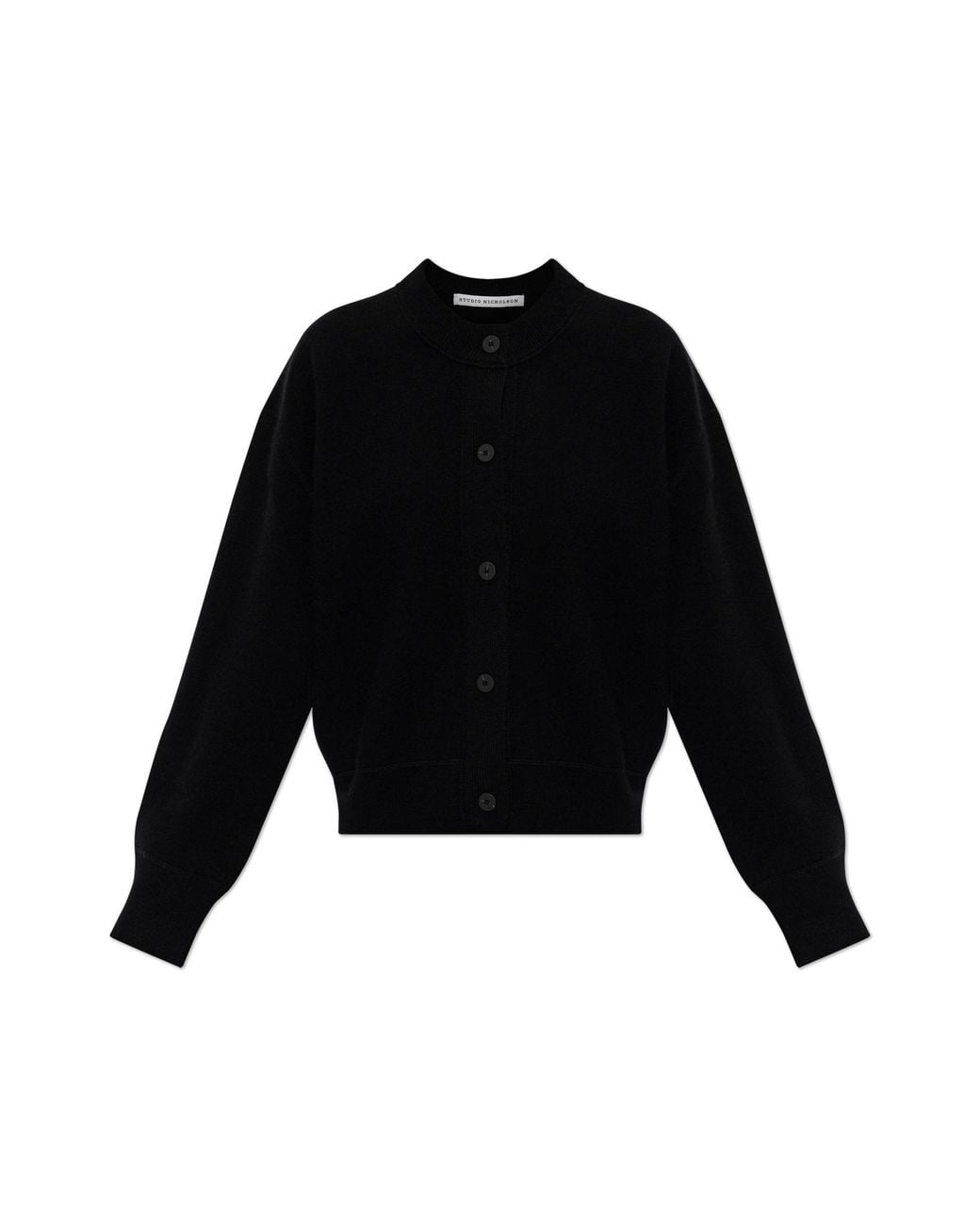 Studio Nicholson Black Wool Cardigan 'Arvine'