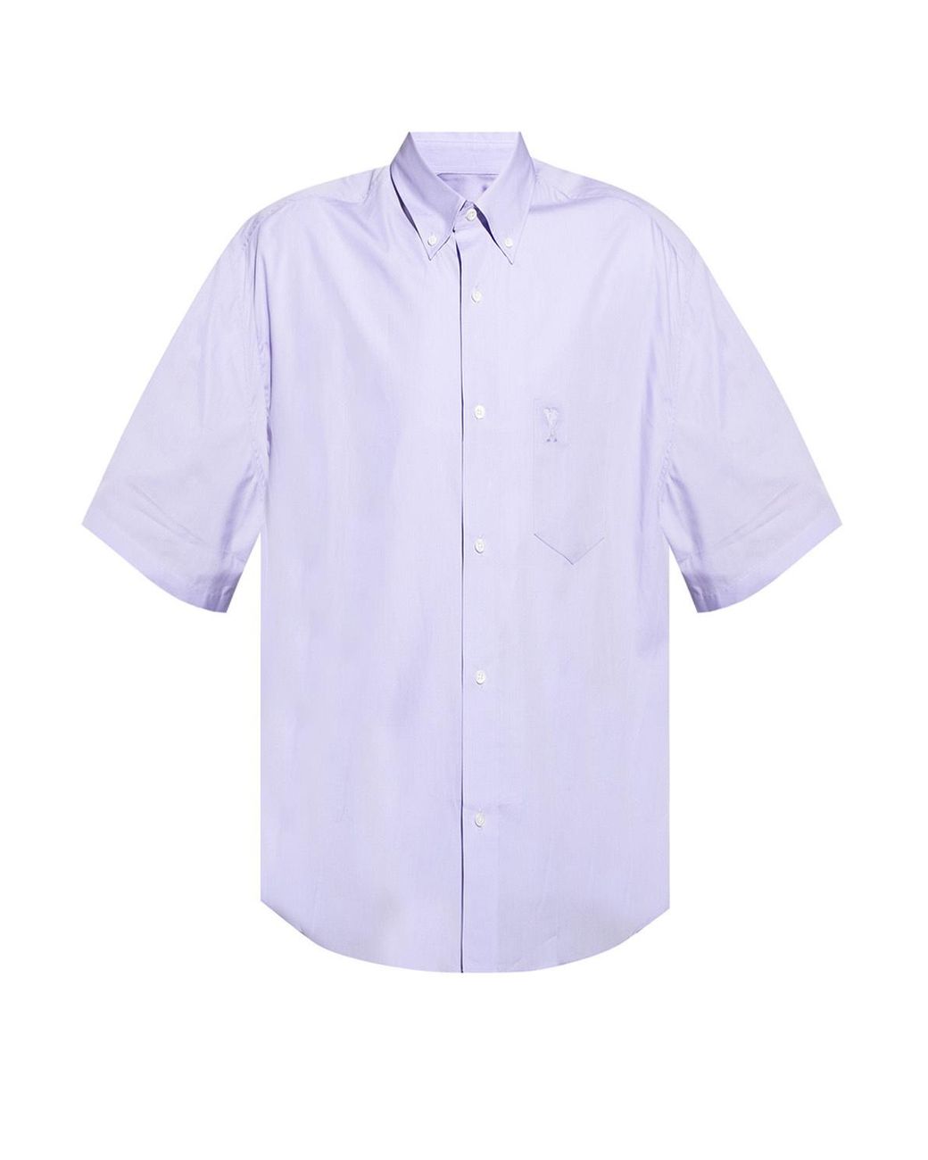 AMI Cotton Short-sleeve Shirt Purple for Men - Lyst