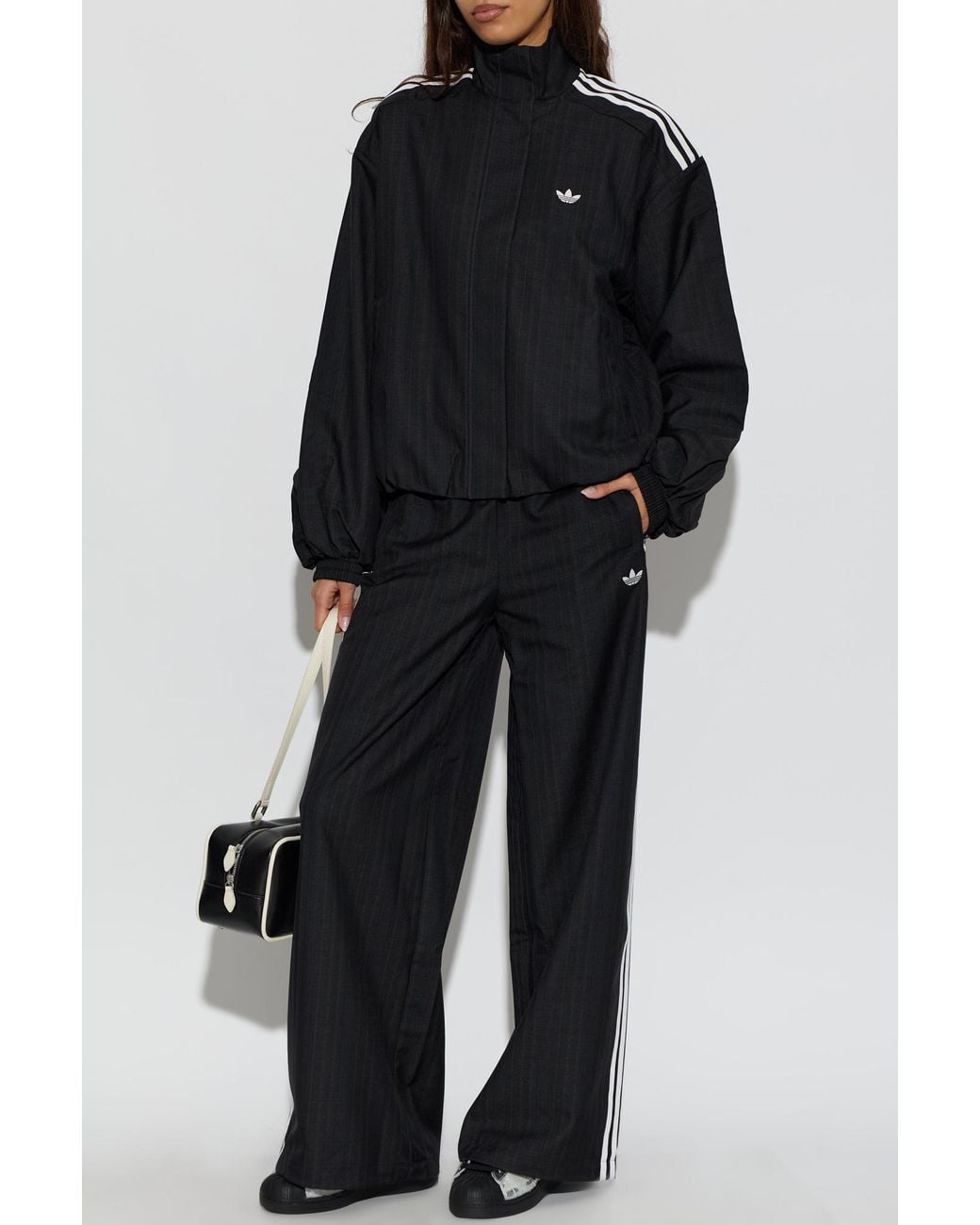 Adidas Originals Black Wide-Leg Trousers