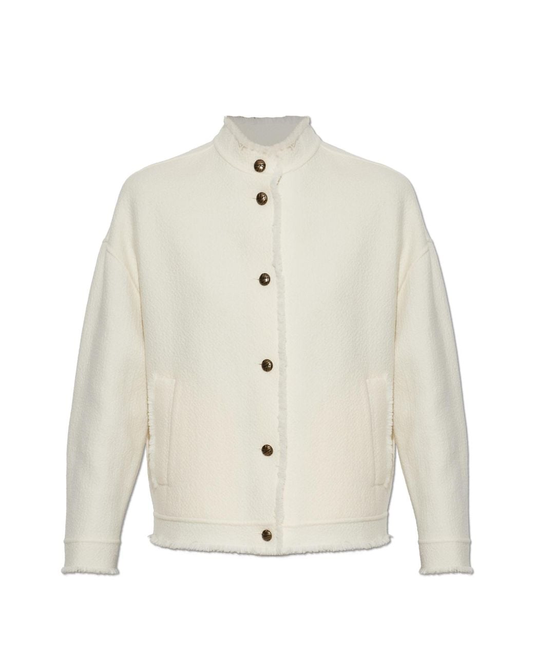 Max Mara White Wool Jacket "Palmizi"