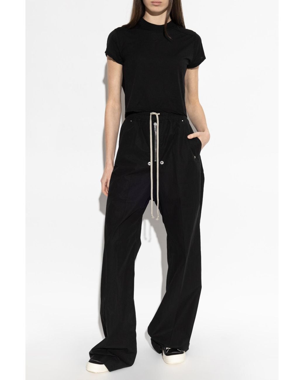 Rick Owens Black Top With A Decorative Stripe