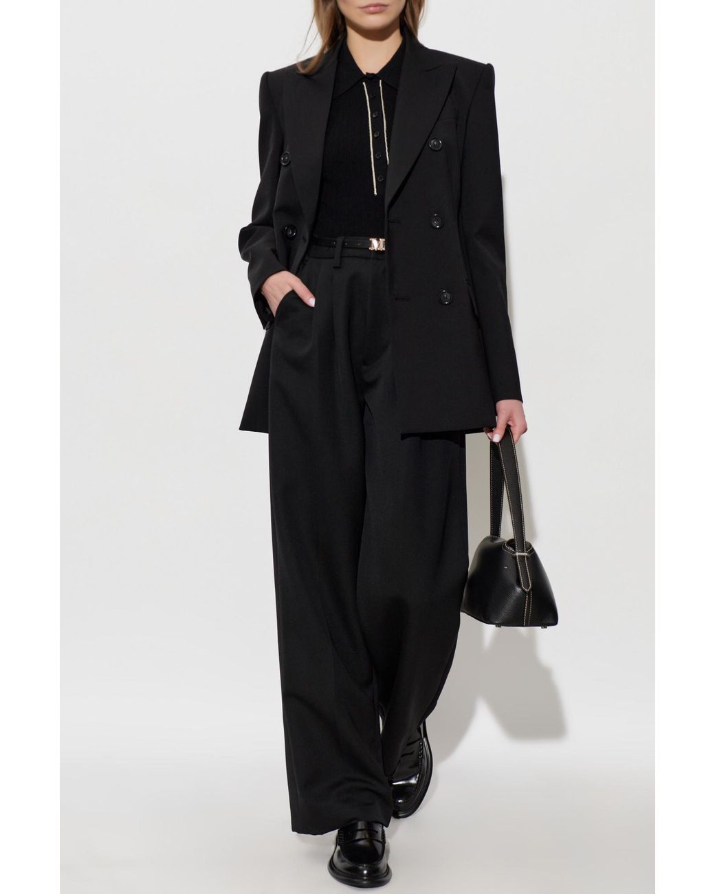 Sportmax Black Double-Breasted Blazer "Adamo"