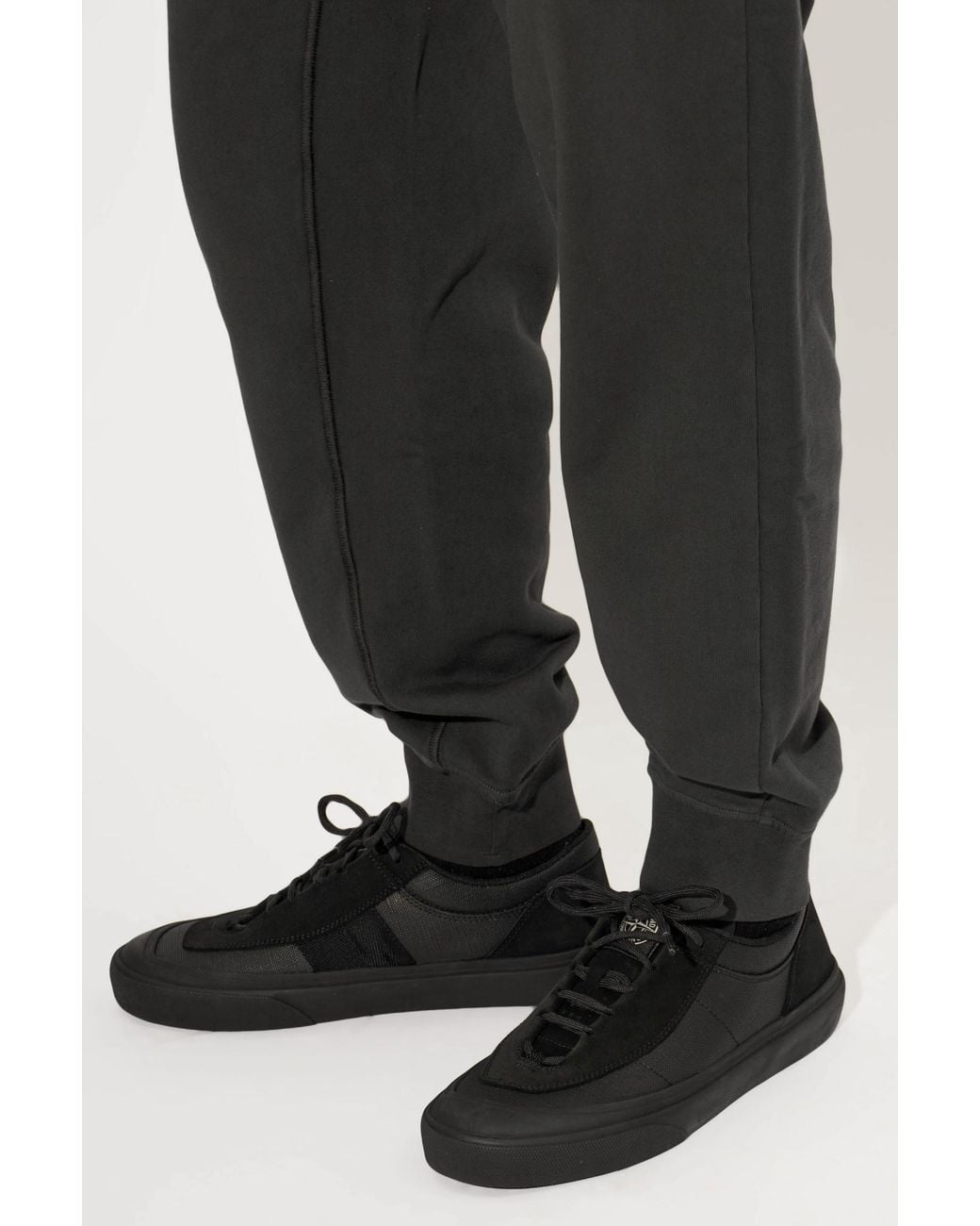 Stone Island Black Sports Shoes With Logo for men