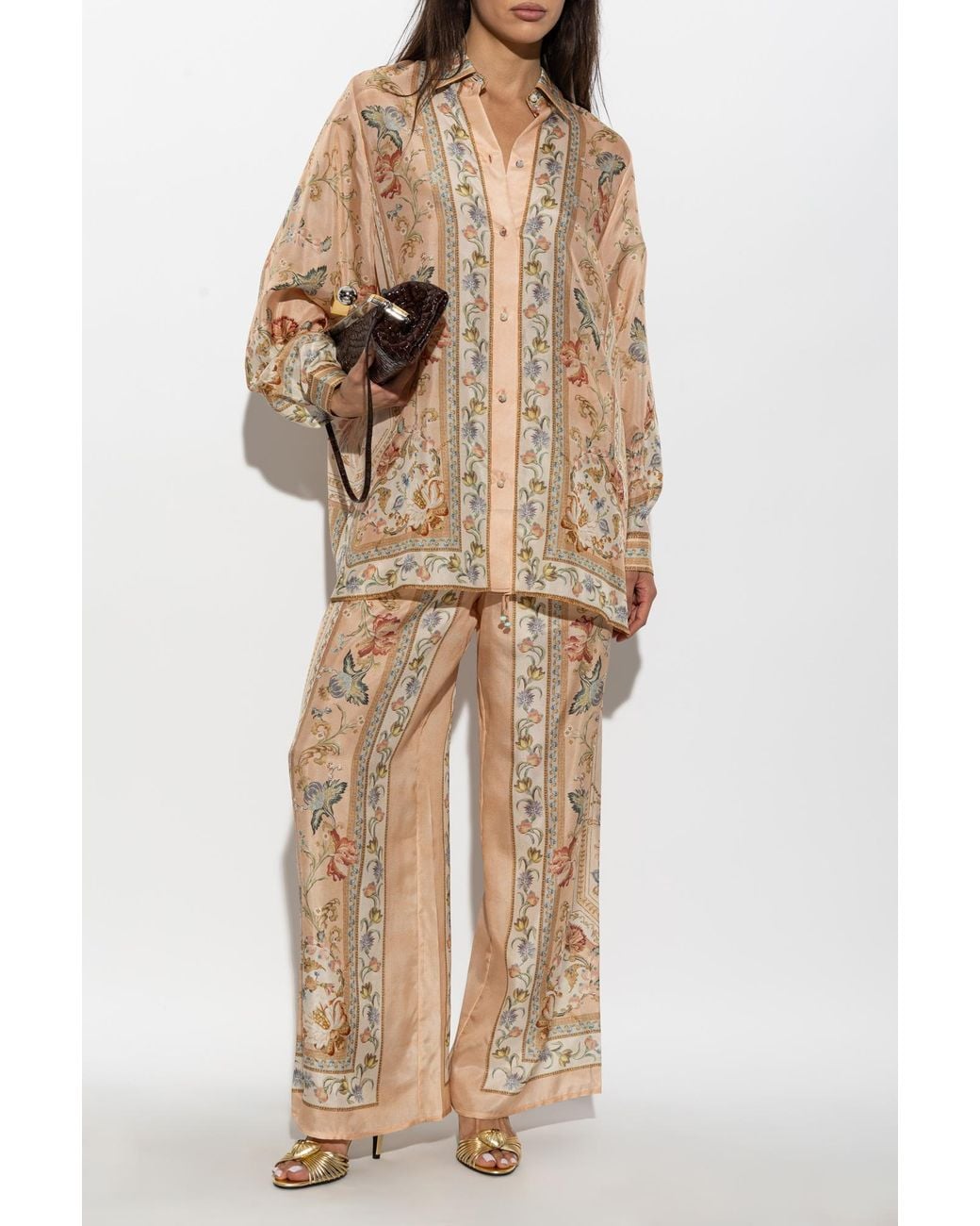 Zimmermann Natural Loose-Fit Silk Shirt