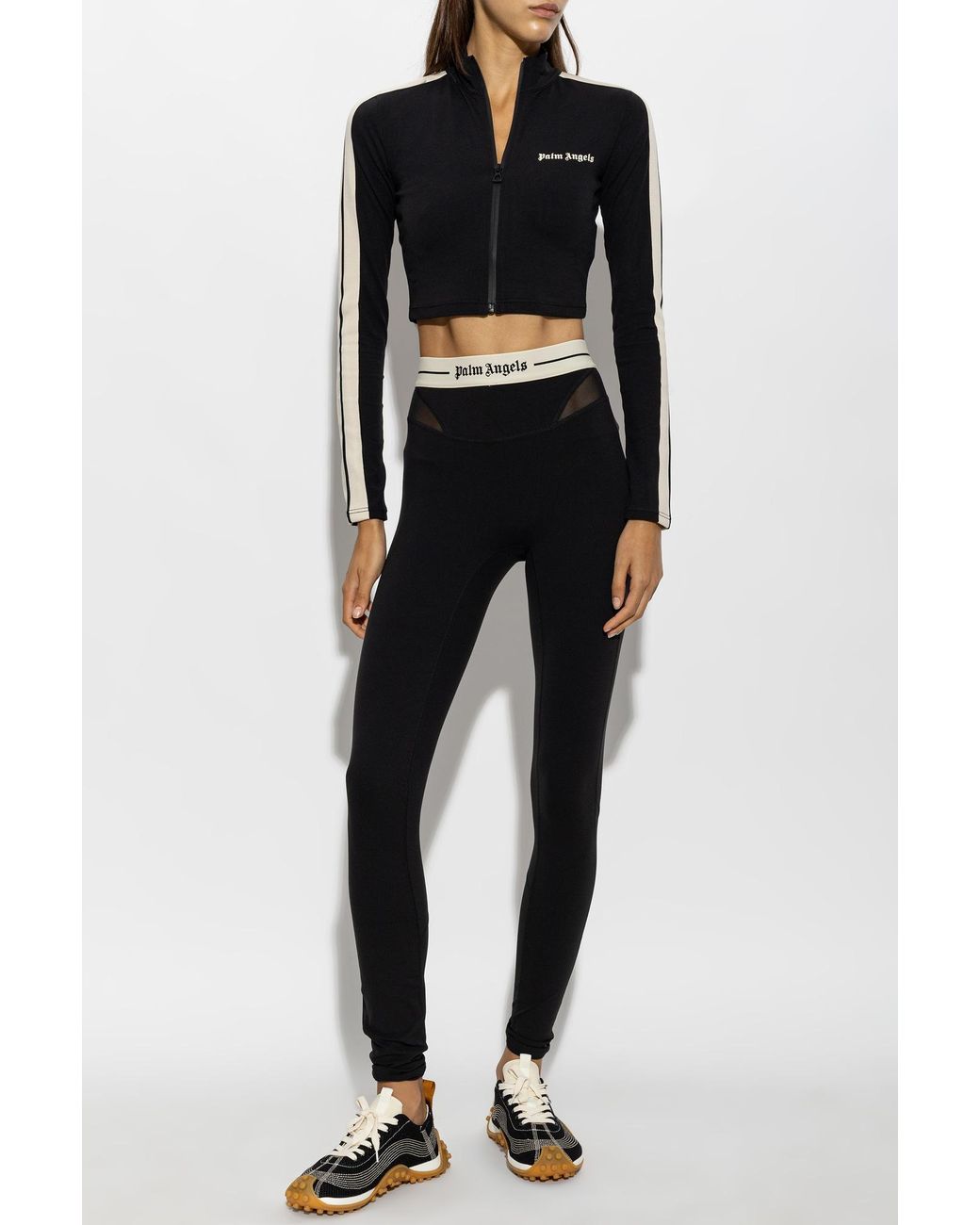 Palm Angels Black Sweatshirt With Printed Logo