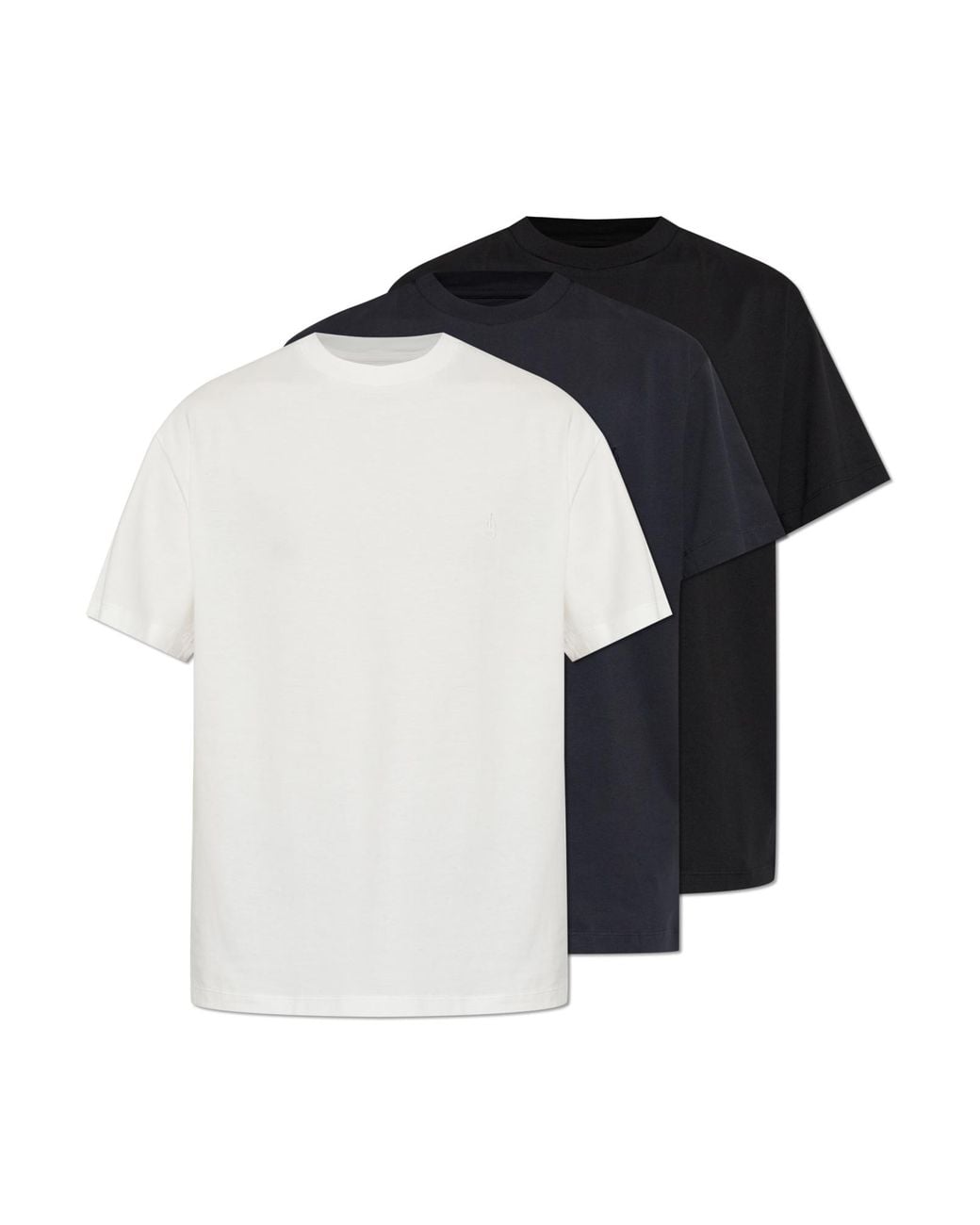 Jil Sander Black Three-Pack Of Cotton T-Shirts for men