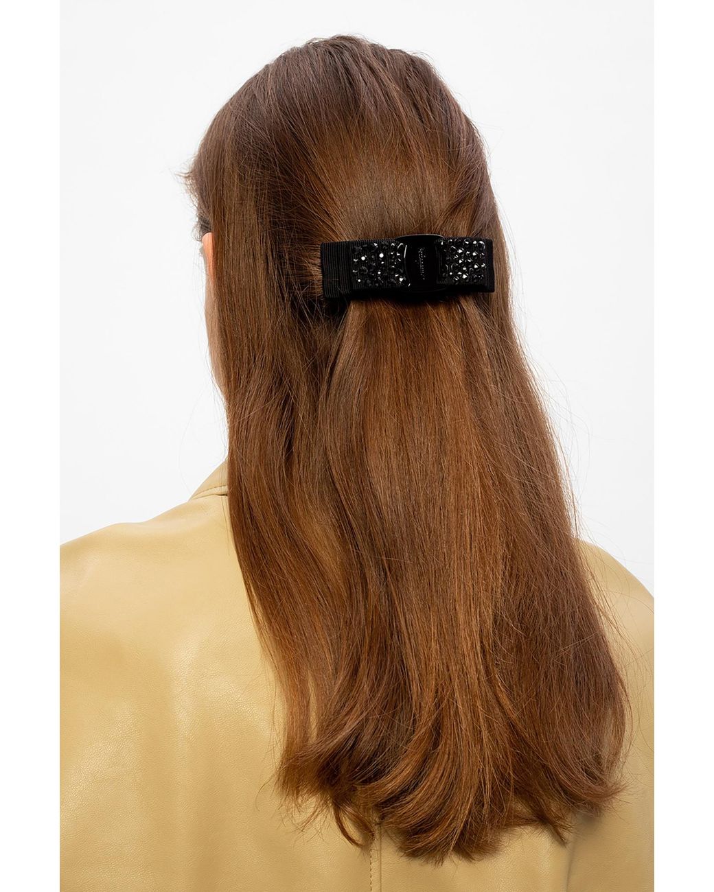 Ferragamo Black Salvatore Fabric Hair Clip
