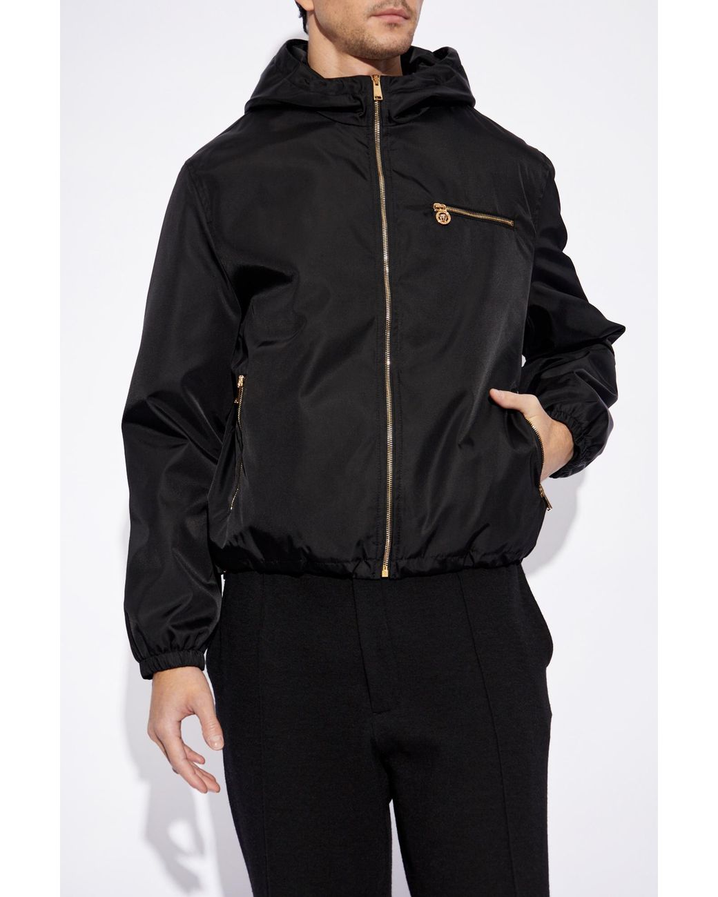 Versace Black Jacket With Logo for men