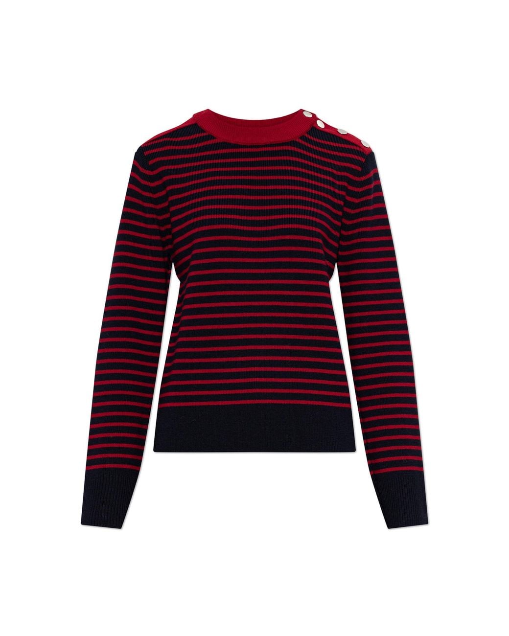 AMI Red Wool Sweater With A Round Neckline