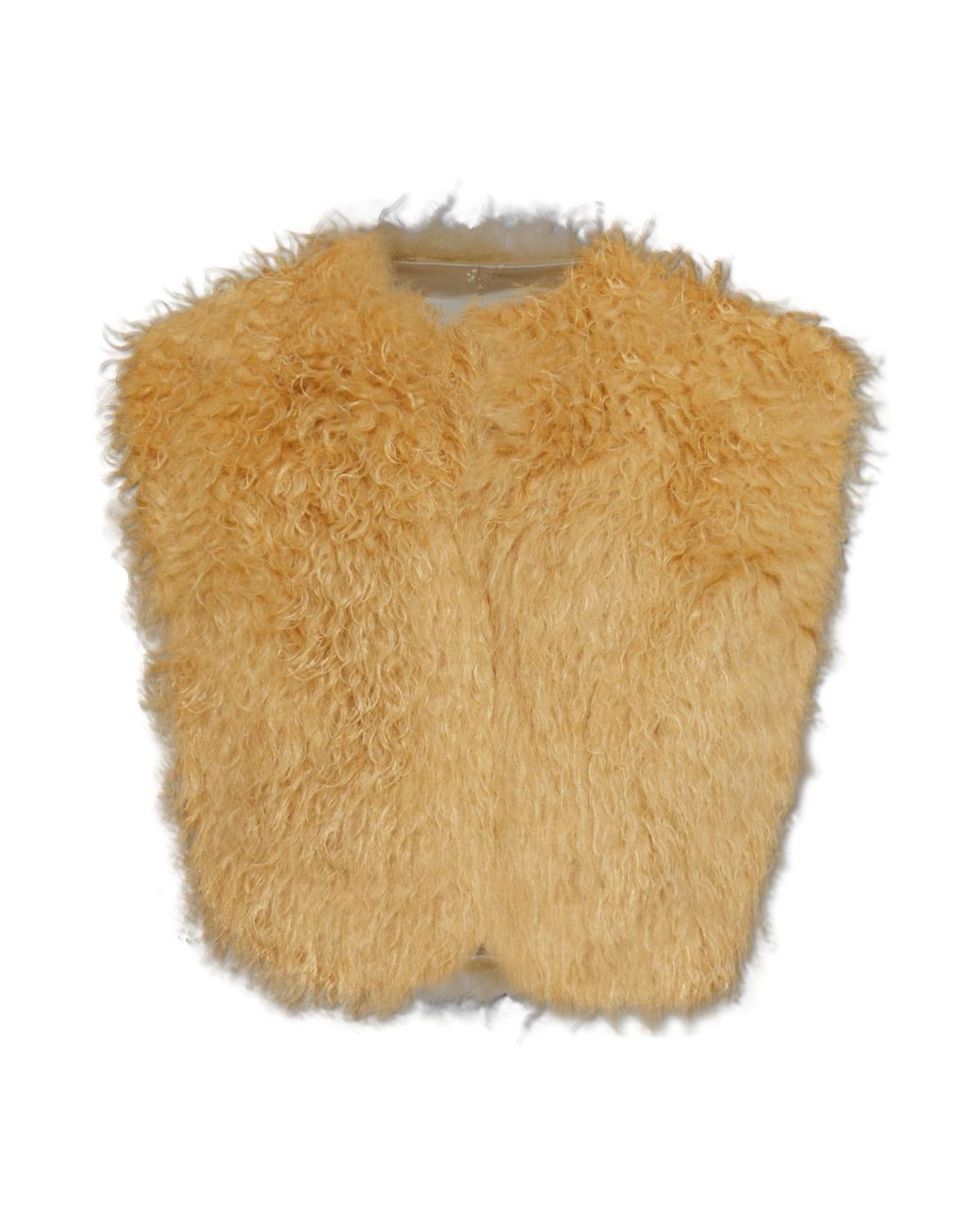 Isabel Marant Yellow "Florana" Faux Fur Vest