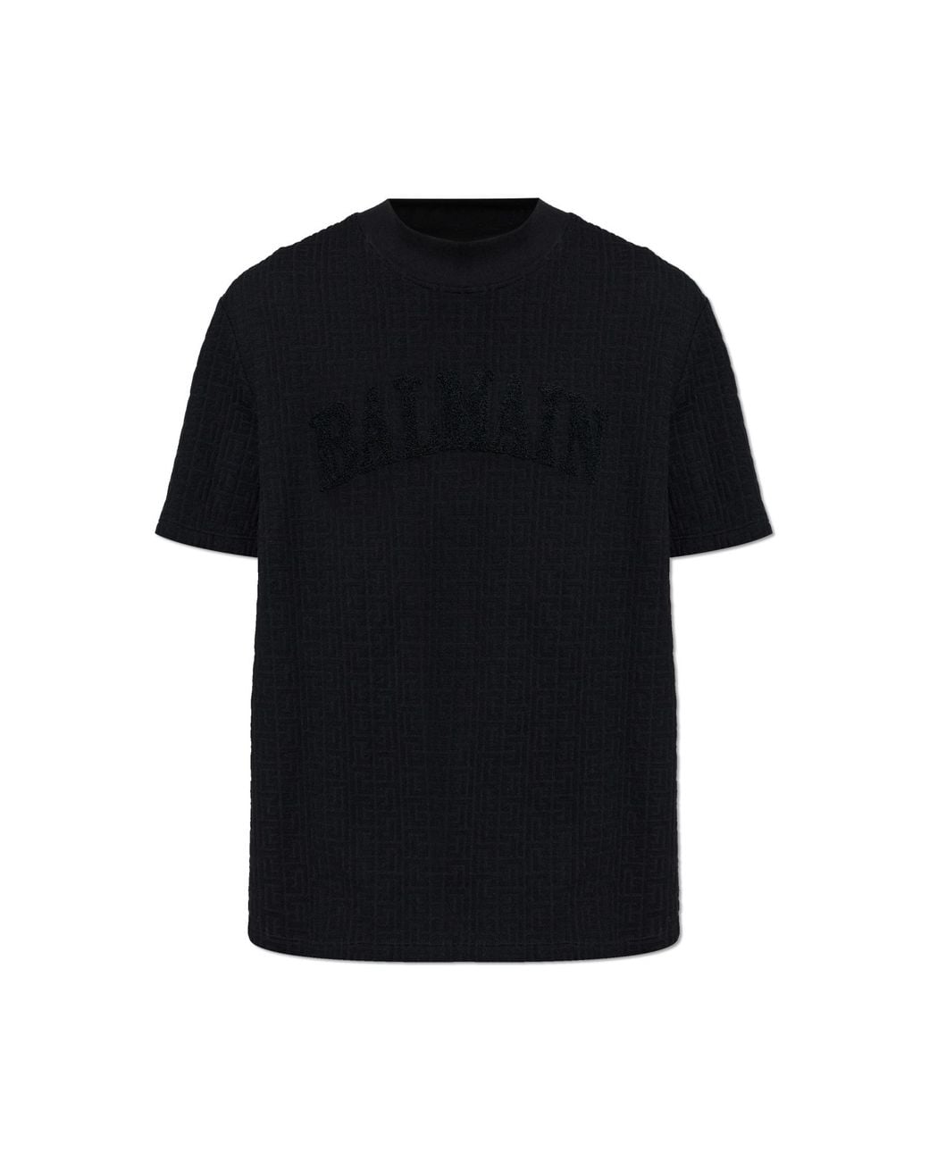 Balmain Black T-Shirt With Monogram for men