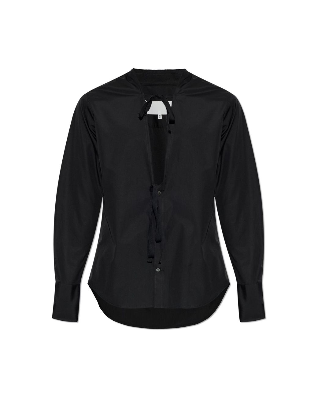 Maison Margiela Black Shirt With Decorative Tie for men
