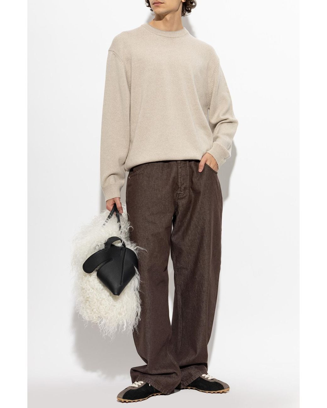 Jacquemus Natural Wool Sweater 'Moulin' for men