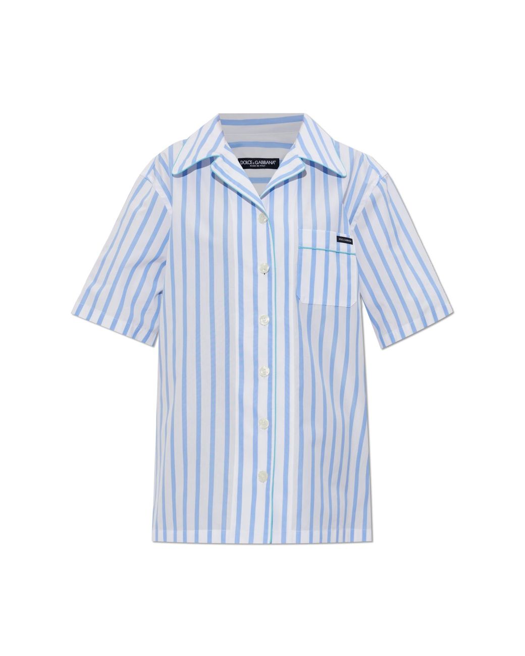 Dolce & Gabbana Blue Striped Pattern Shirt