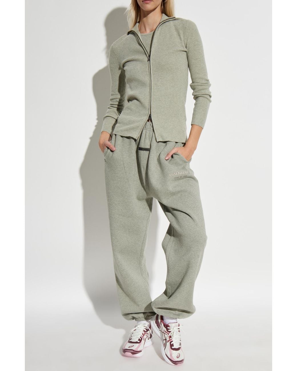 Fear Of God Gray Cardigan With Stand-Up Collar