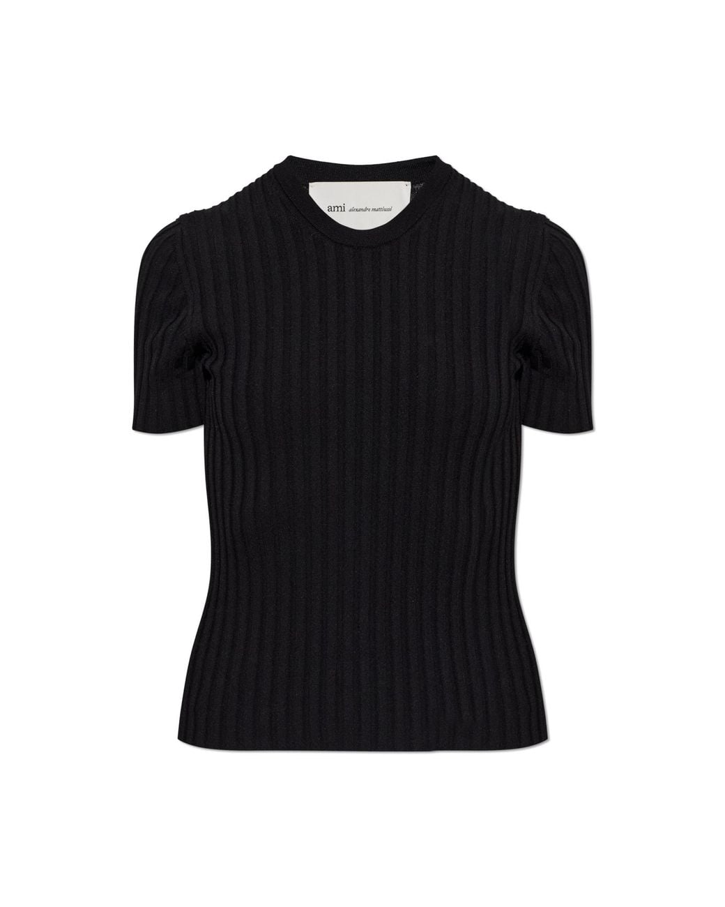 AMI Black Pleated Top