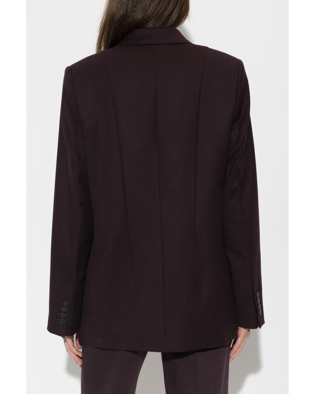 Victoria Beckham Blue Wool Blazer With Double Vent