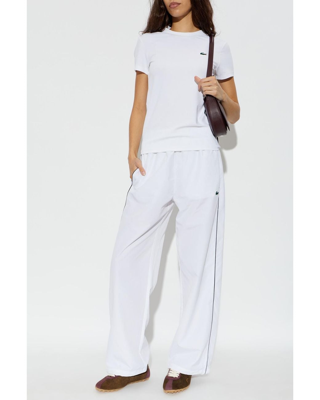 Lacoste White T-Shirt With Logo Patch