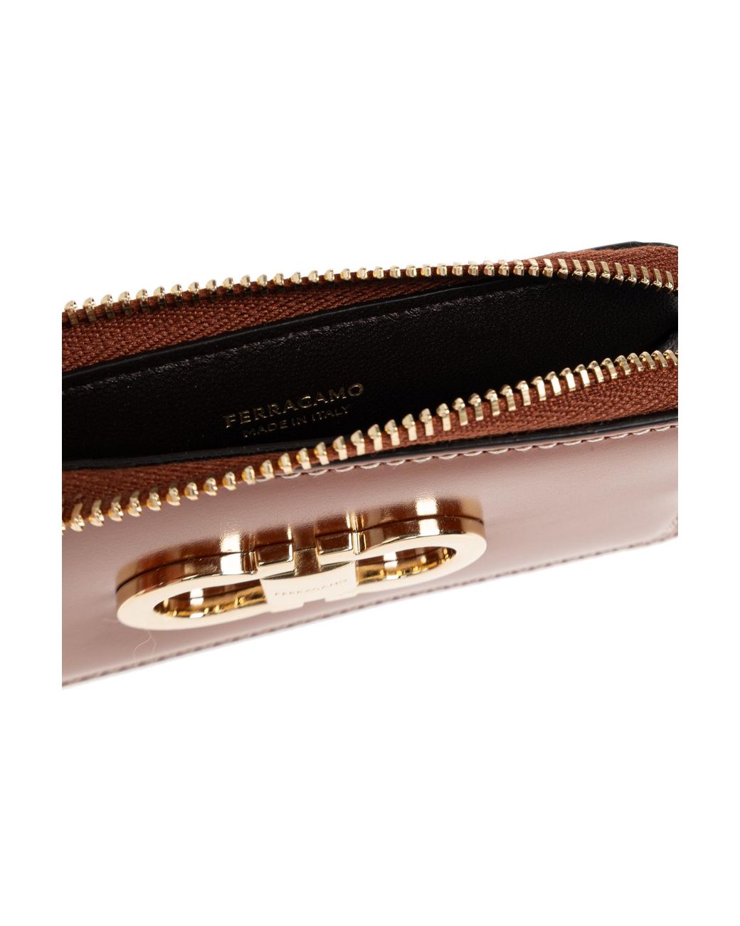 Ferragamo Brown Leather Card Holder