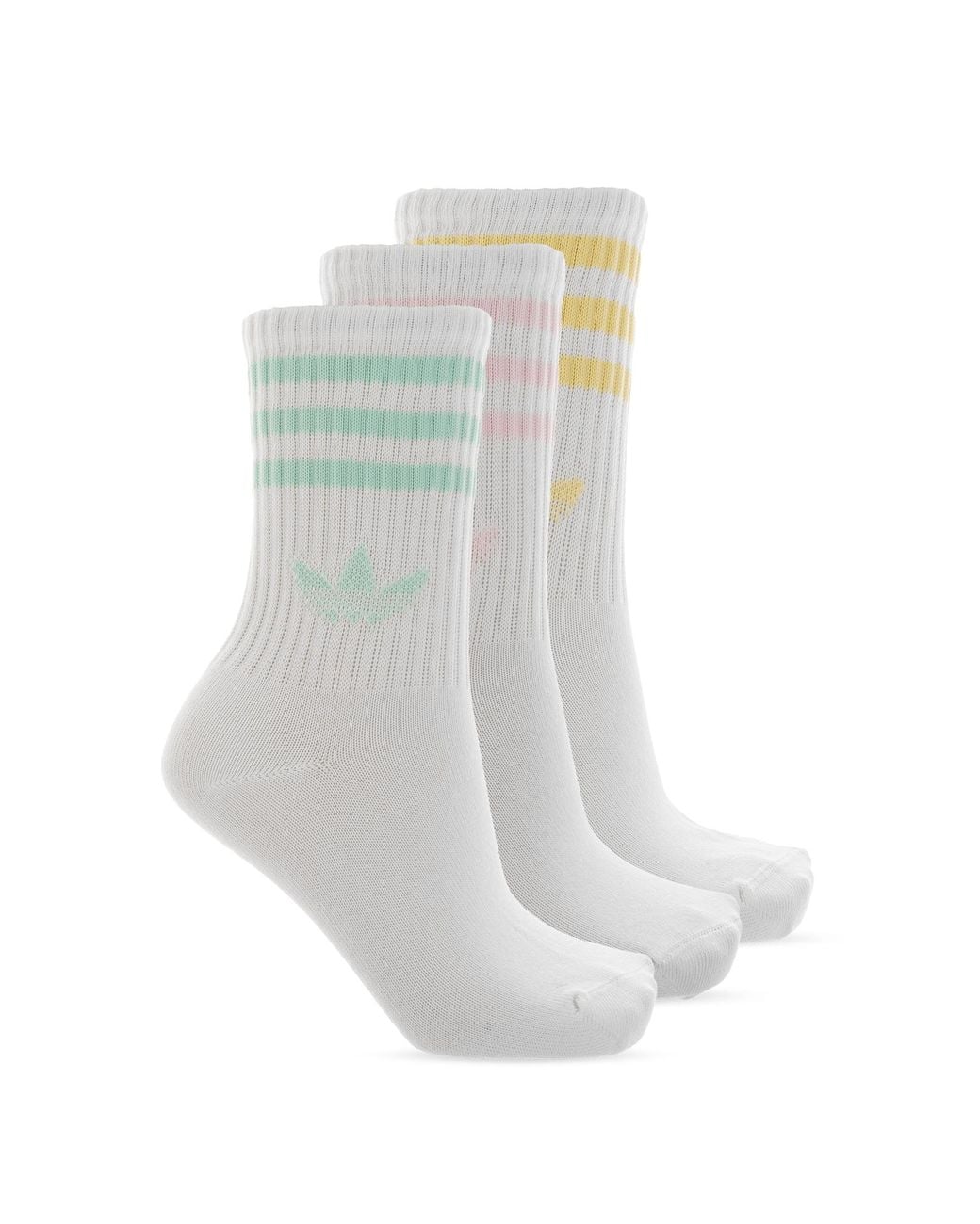 Adidas Originals White Three-Pack Of Socks