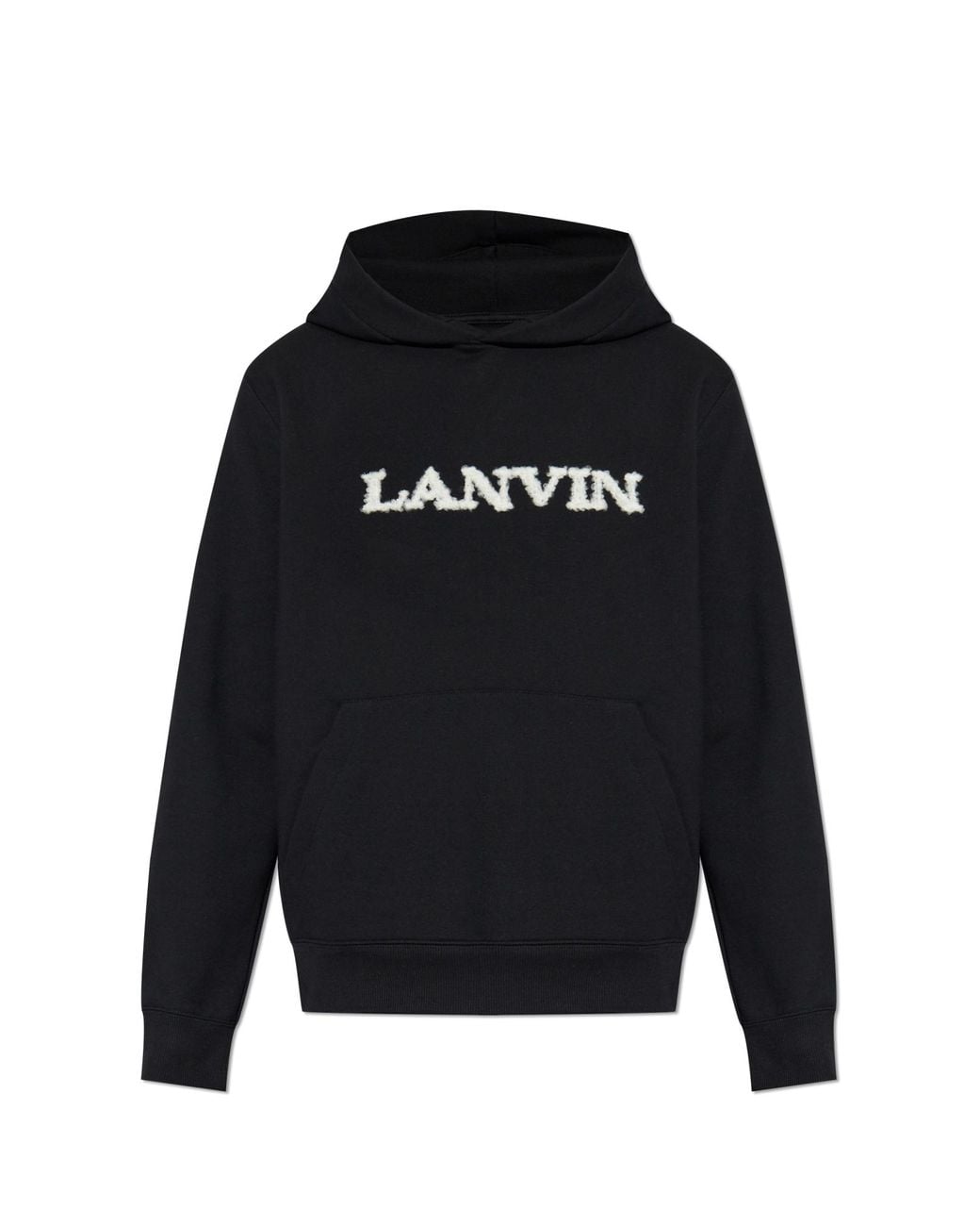 Lanvin Black Sweatshirt With A Logo Featuring A Special Texture for men