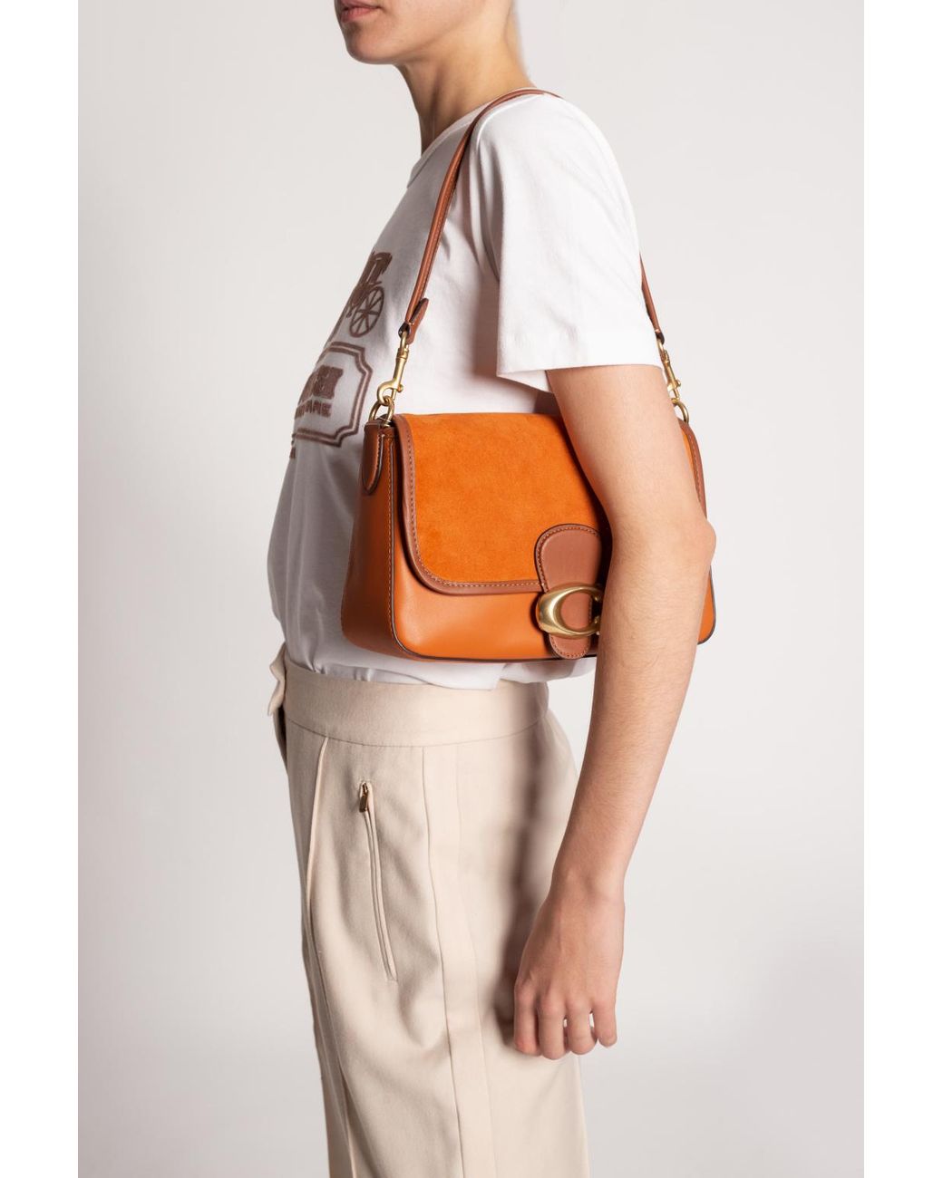COACH 'soft Tabby' Shoulder Bag in Orange | Lyst