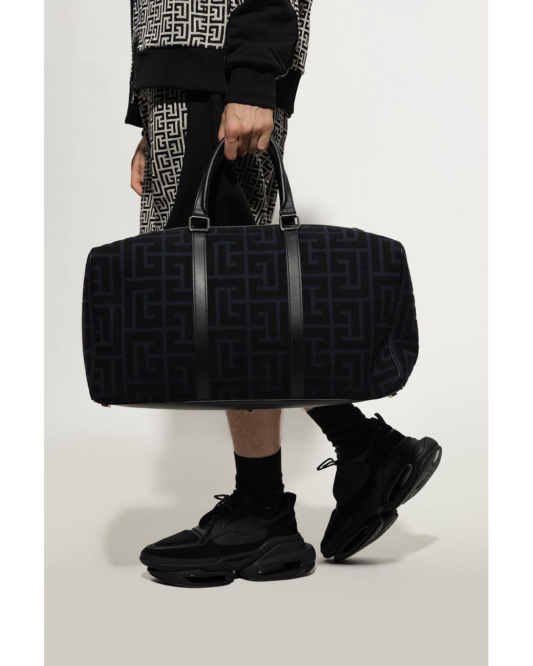 Balmain Duffel Bag With Logo in Blue for Men Lyst