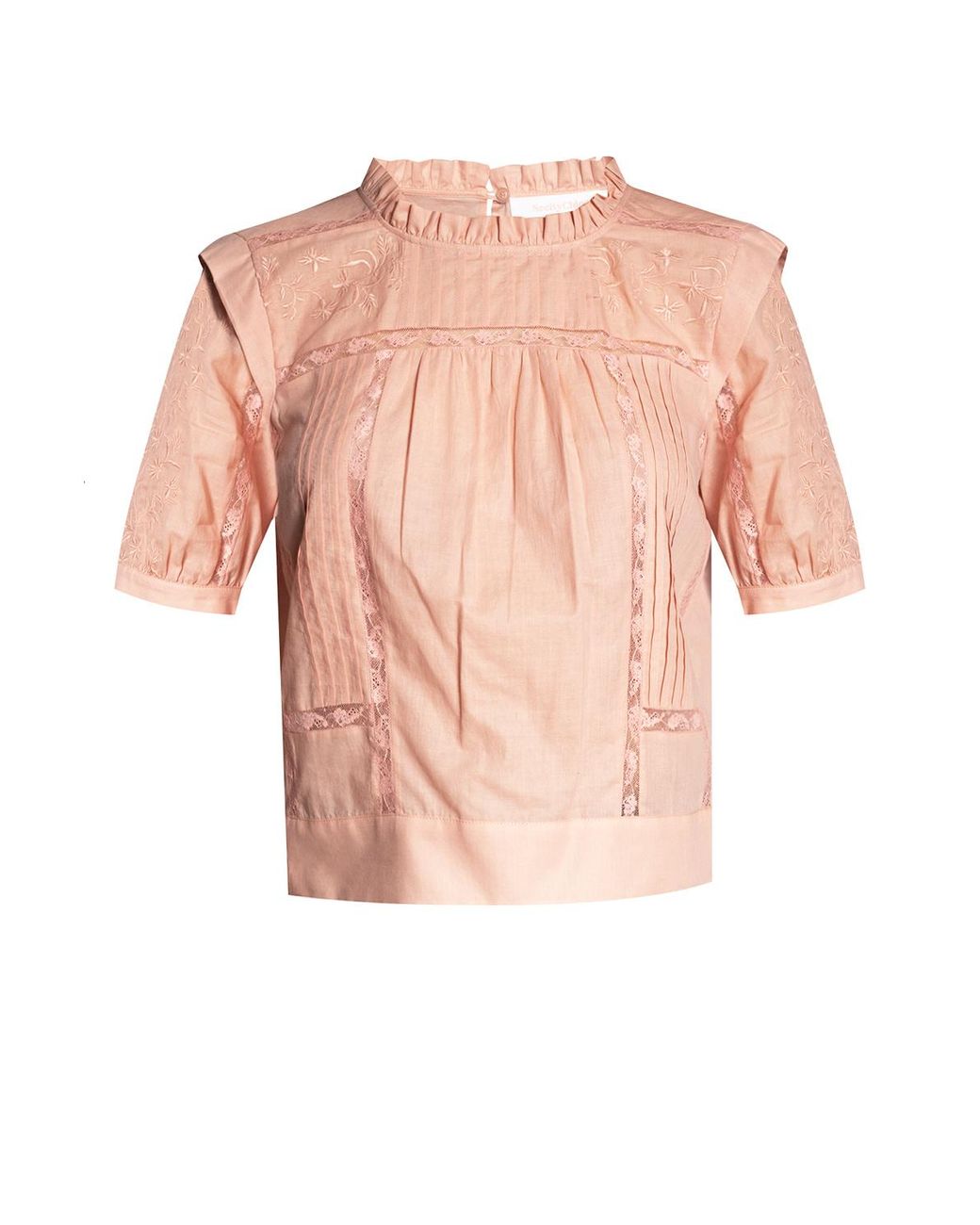 See By Chloé Cotton Short-sleeved Top Pink - Lyst