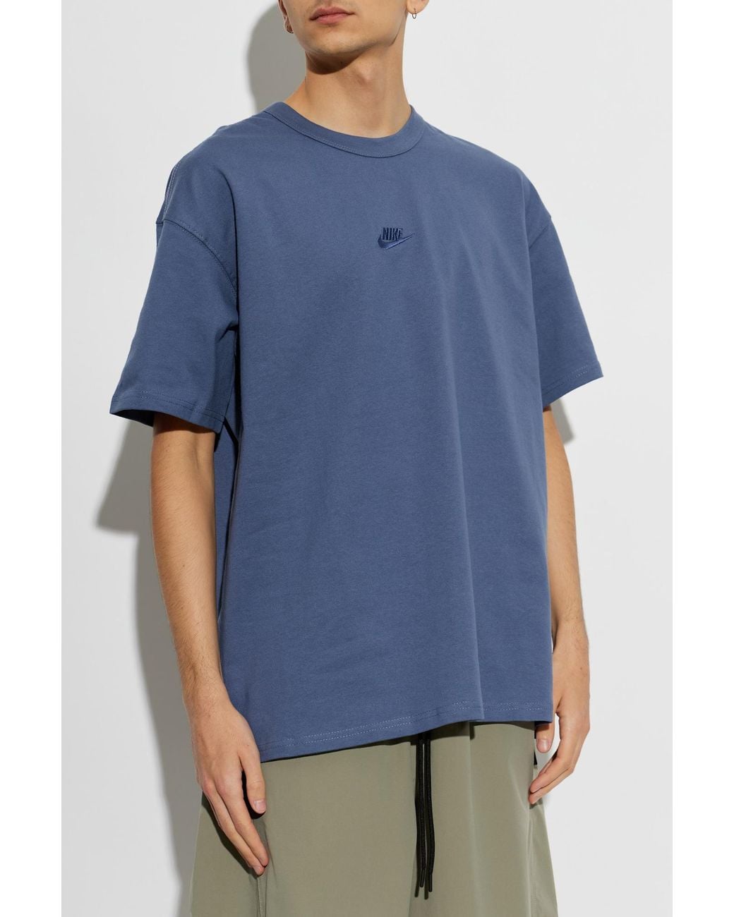 Nike Blue Embroidered Logo T-Shirt for men