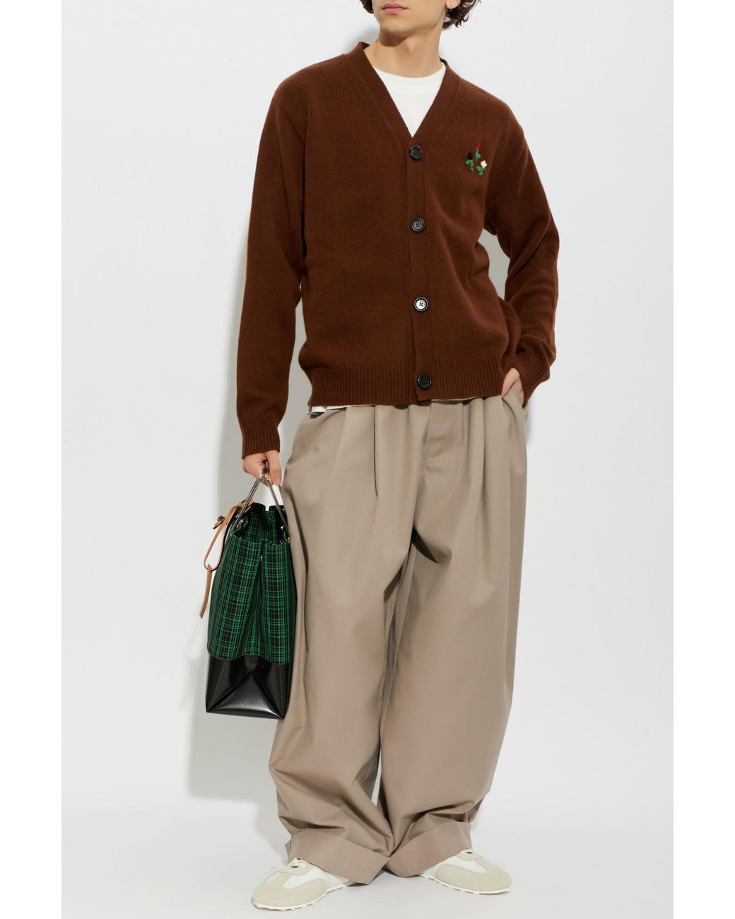 Marni Brown Wool Cardigan for men