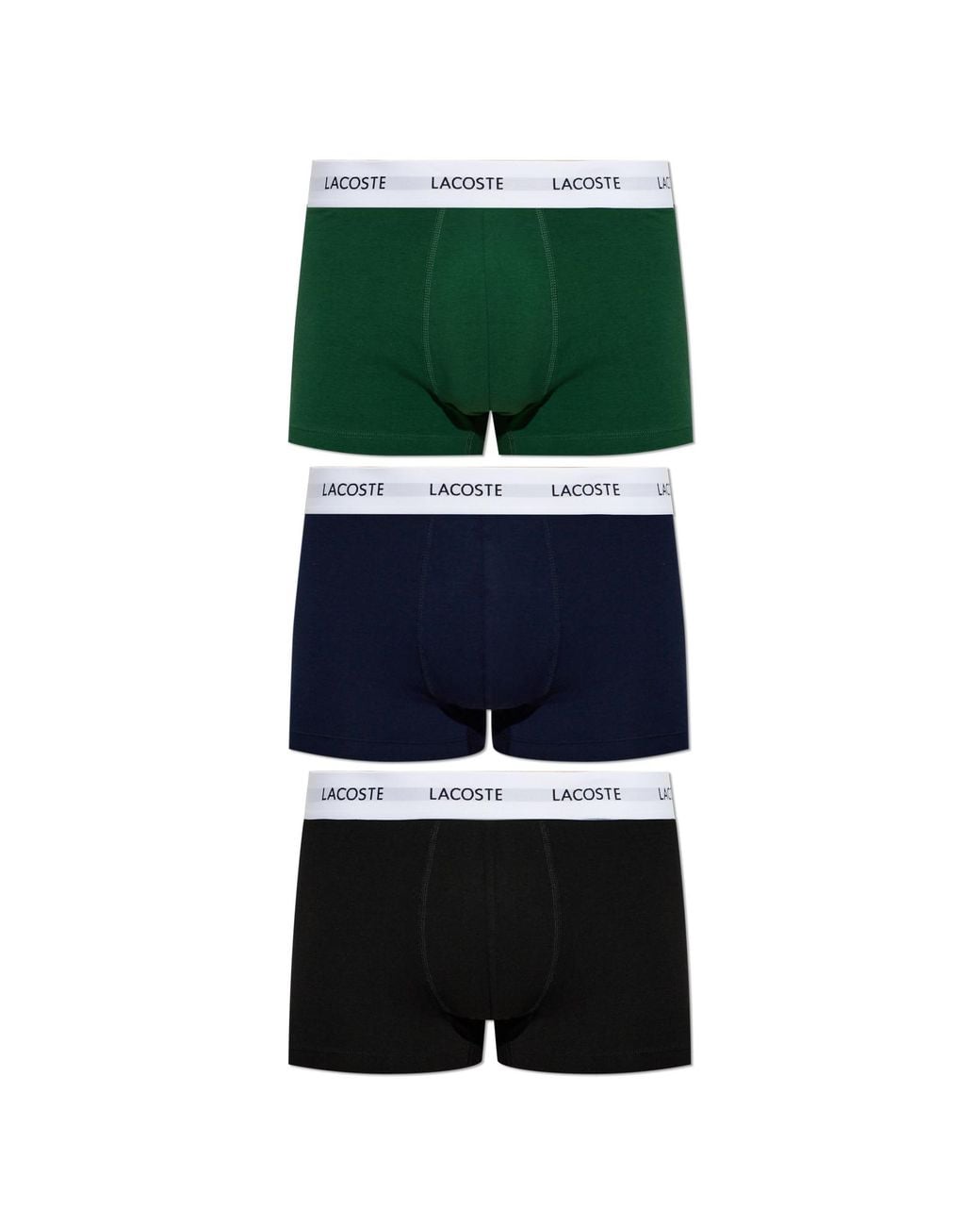 Lacoste Green Three-Pack Of Cotton Boxer Briefs for men