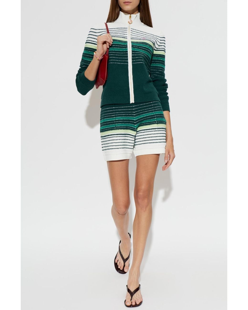 Casablanca Green Cotton 'Frotte' Shorts