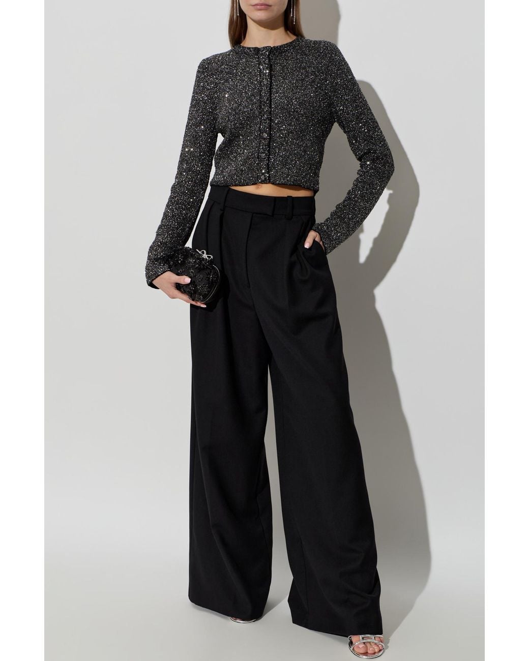 LoveShackFancy Black Cardigan 'Ferra'