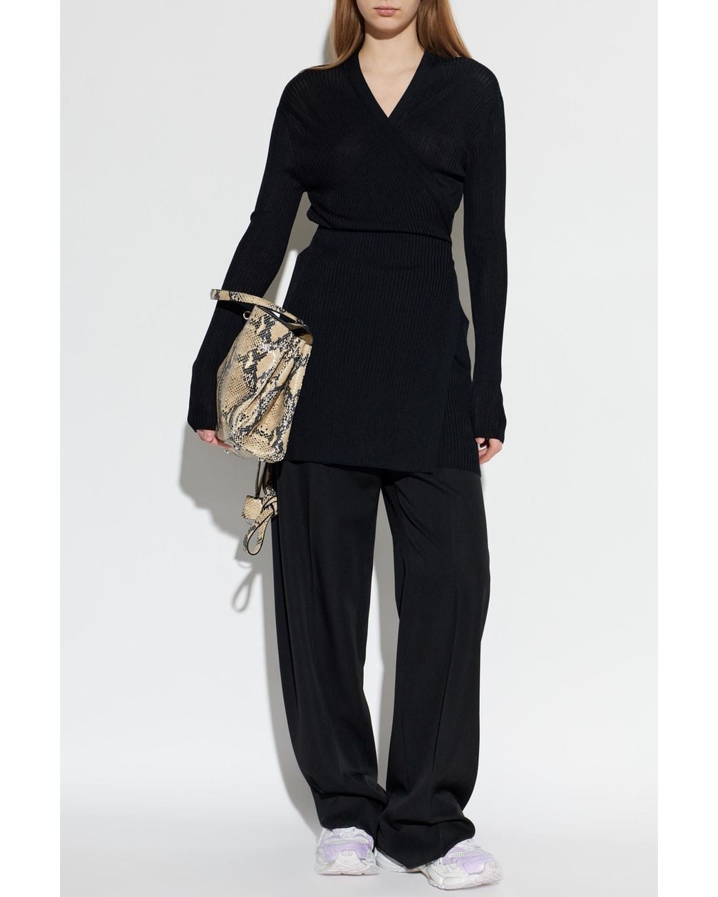 Balenciaga Black Wrap-Tie Cardigan