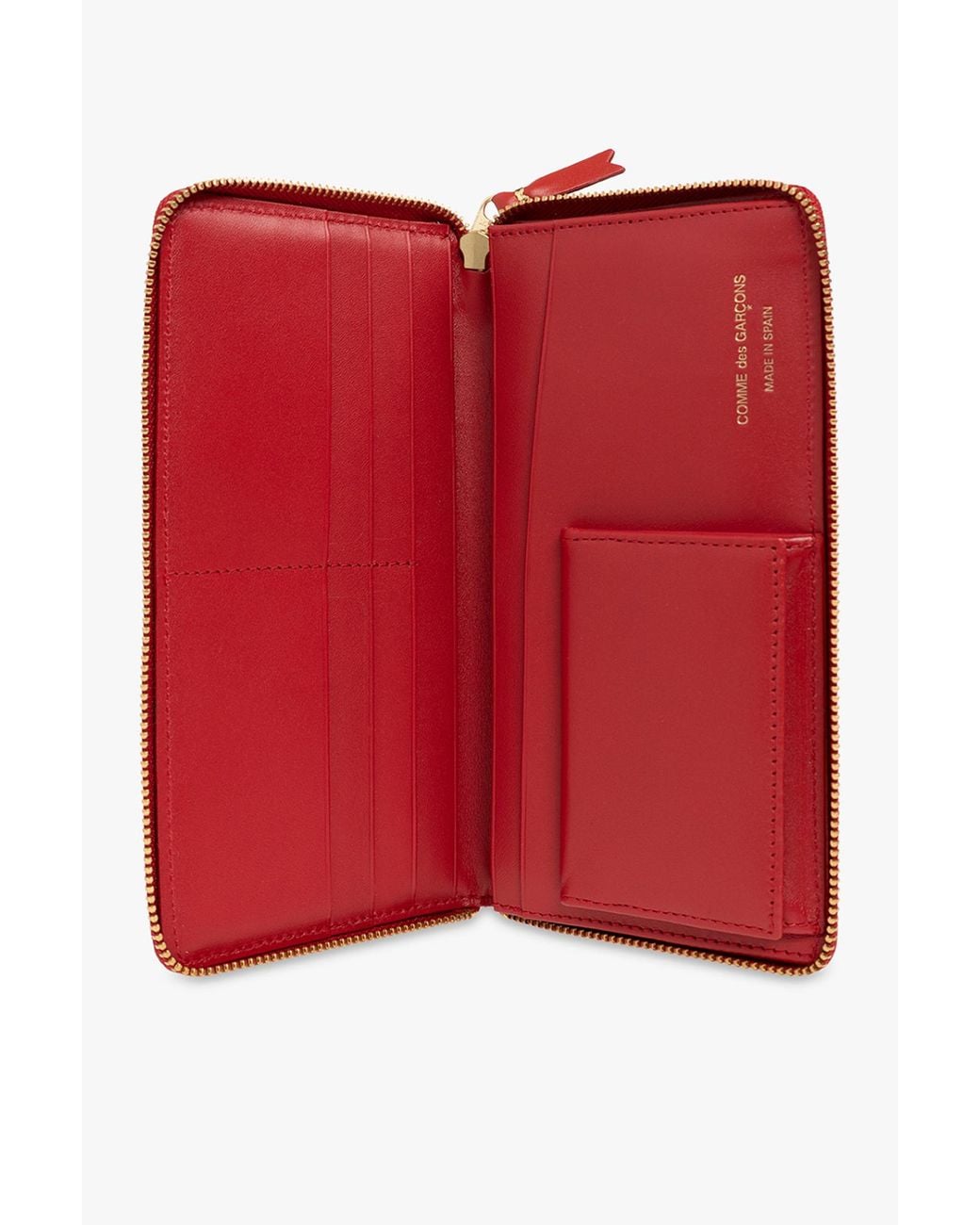 Comme des Garçons Red Zip-Around Leather Wallet
