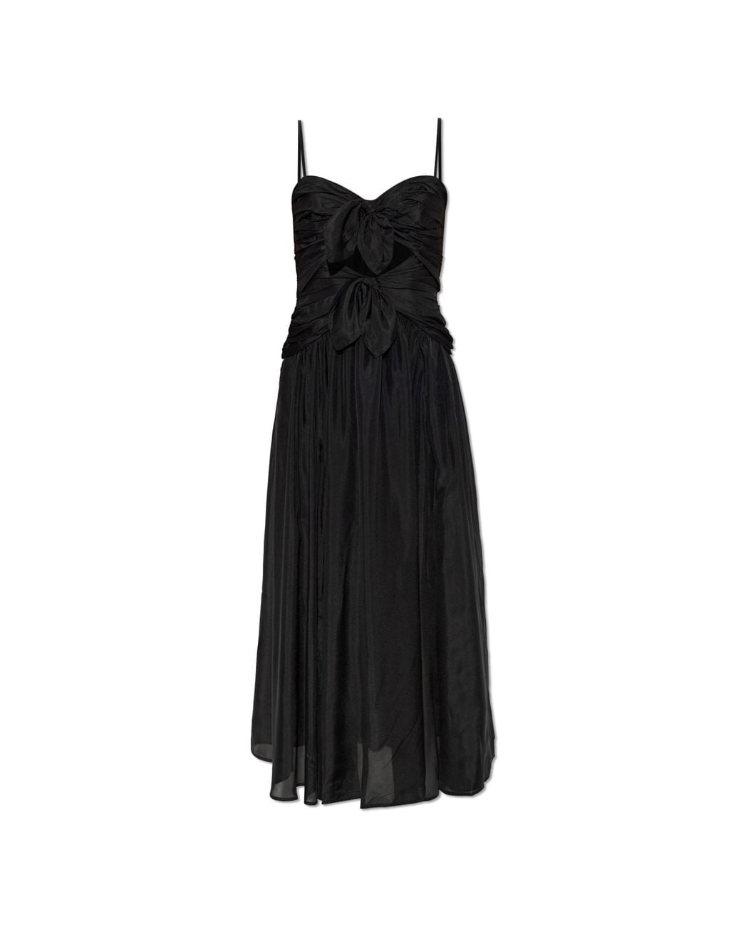 Zimmermann Black Silk Off-The-Shoulder Dress