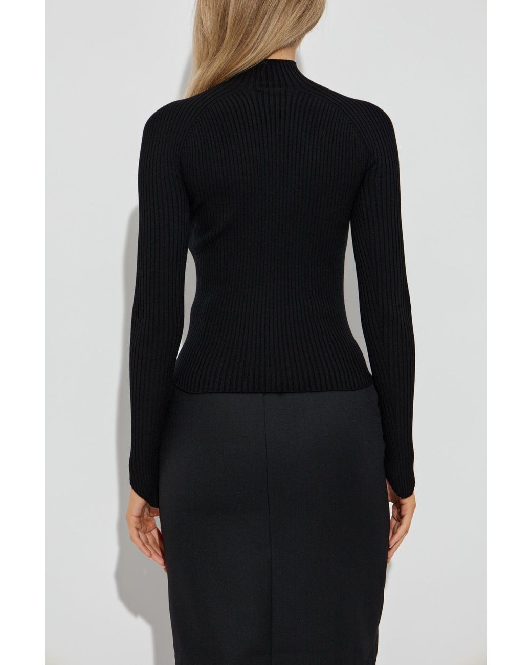 Courreges Black Turtleneck With Logo