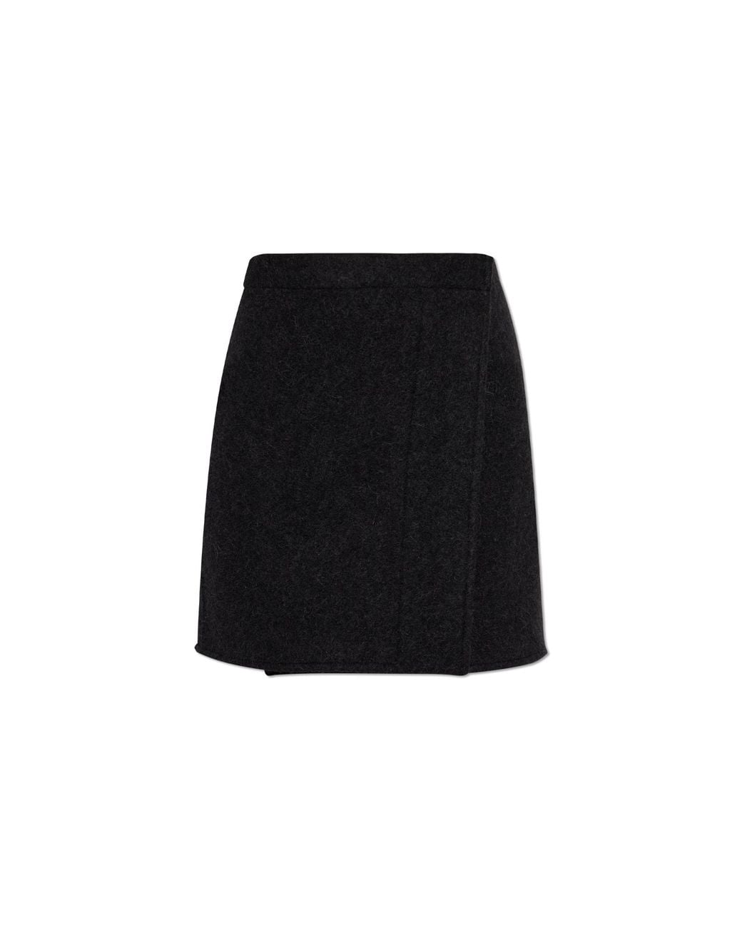 Lemaire Black Short Skirt With Wrap Fastening